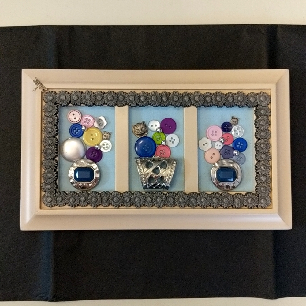 New framed jewelry art jewelry collage upcycled jewelry artisan handcrafted OOAK